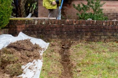 Exterior French Drain Installation from D-Bug Waterproofing. Greensburg PA