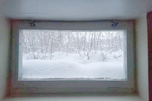 Basement Window in Winter