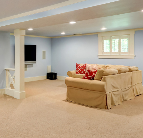 Remodeled Basement from D-Bug Waterproofing