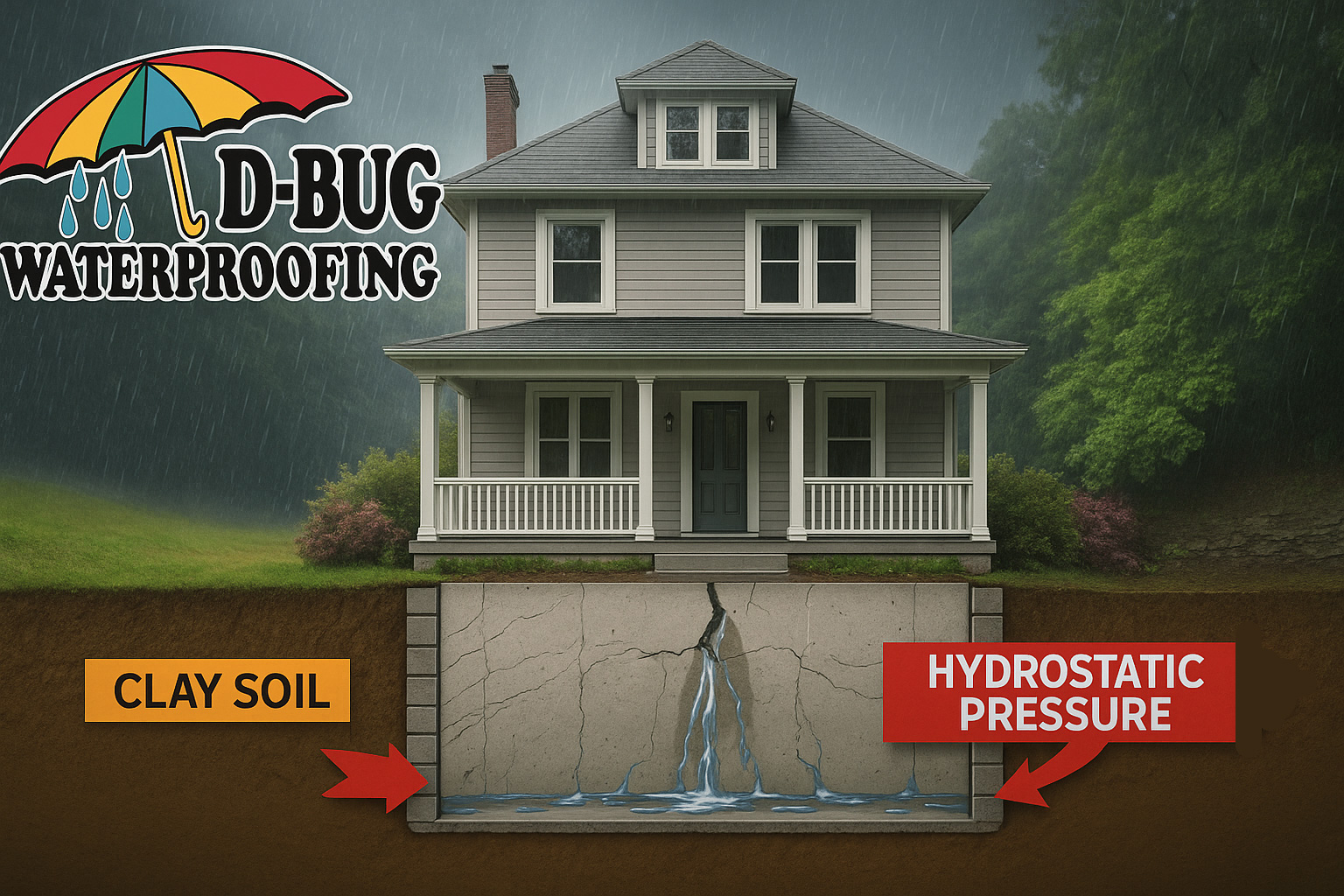 Ice around drain pipe foreshadows basement water problems