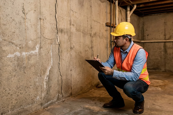 Scrubbing mold from basement wall